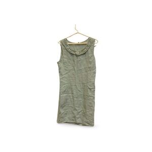 Lungo L’Arno Italian Linen Sage Green Neck Midi Dress M